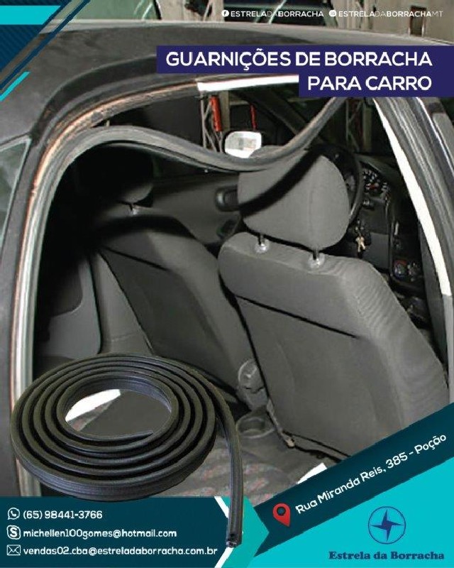 Guarnições de borracha para carro